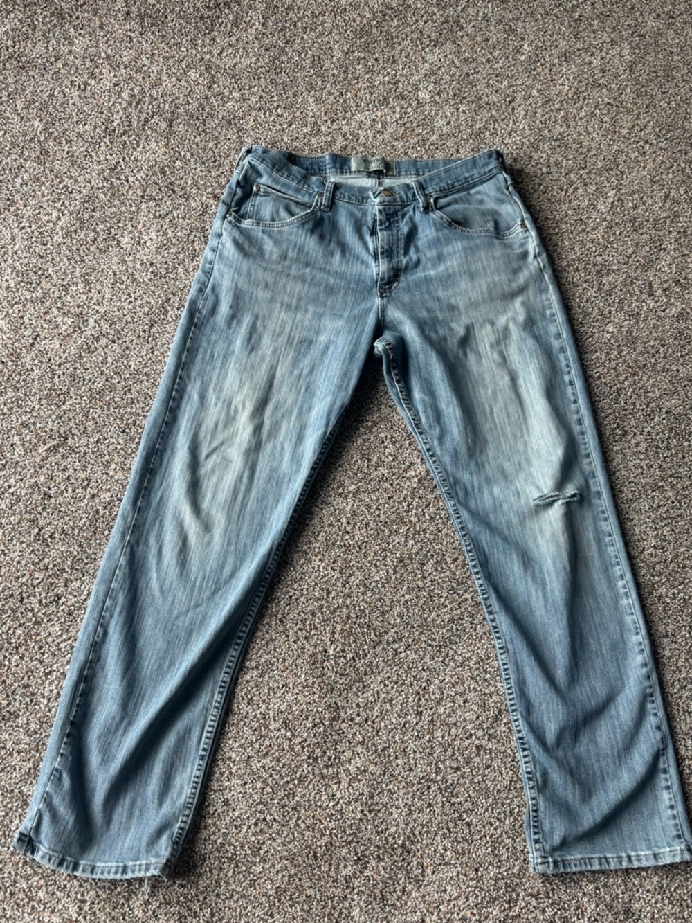 Wrangler Authentic Jeans 33x32 Light Wash Straight Leg Y2K Western